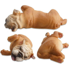 English Bulldog Statue Set Sleeping Toy Dogs