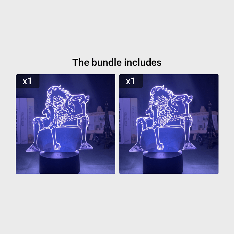 3D LED Night Light Monkey D Luffy Roronoa Zoro Figure Table Lamp