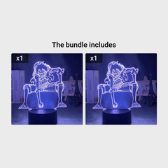 3D LED Night Light Monkey D Luffy Roronoa Zoro Figure Table Lamp