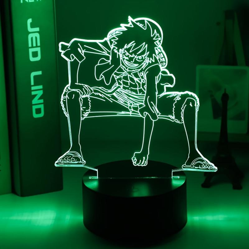 3D LED Night Light Monkey D Luffy Roronoa Zoro Figure Table Lamp