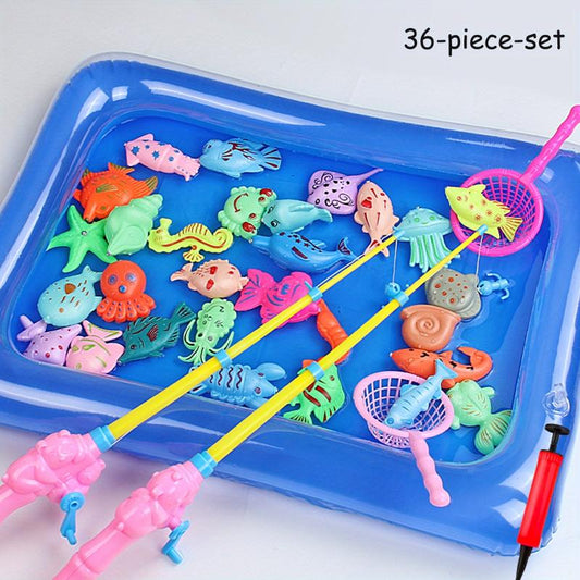 Magnetic Fishing Game with Inflatable Pool for Kids