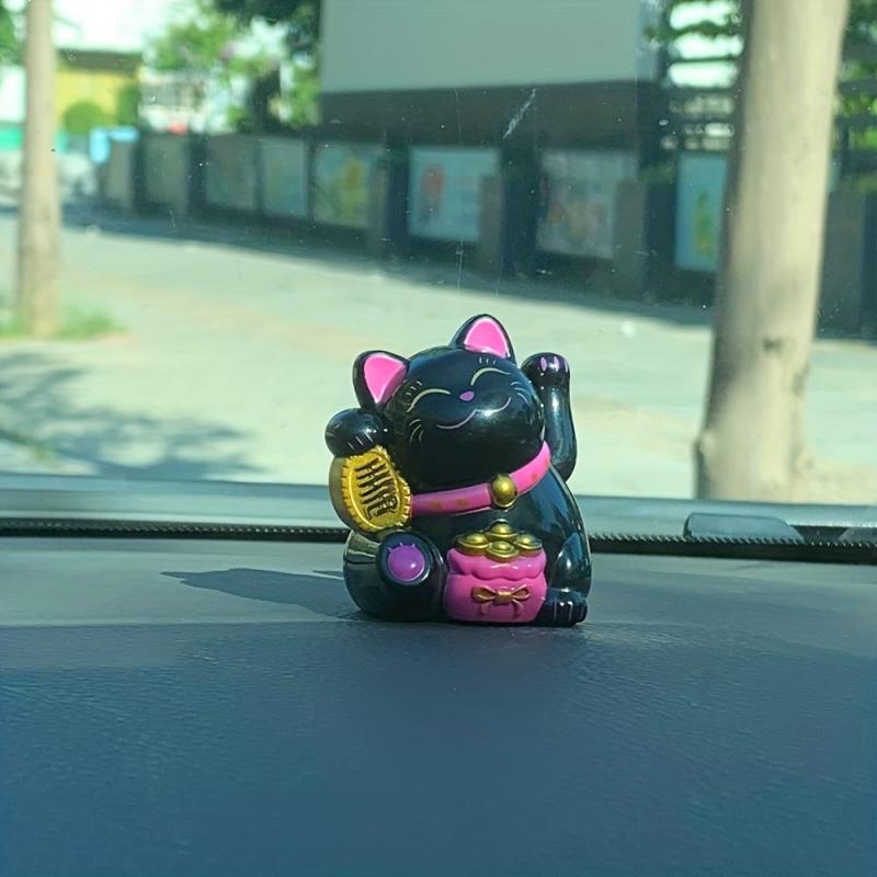 Solar Powered Waving Hand Cat Good Luck Ornament 5.2in