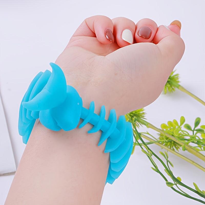 Colorful TPR Fishbone Fidget Bracelet for Sensory Fun
