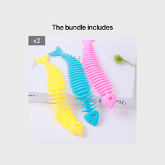 Colorful TPR Fishbone Fidget Bracelet for Sensory Fun