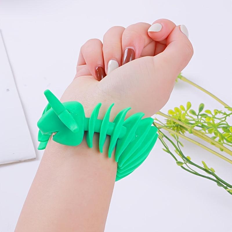 Colorful TPR Fishbone Fidget Bracelet for Sensory Fun