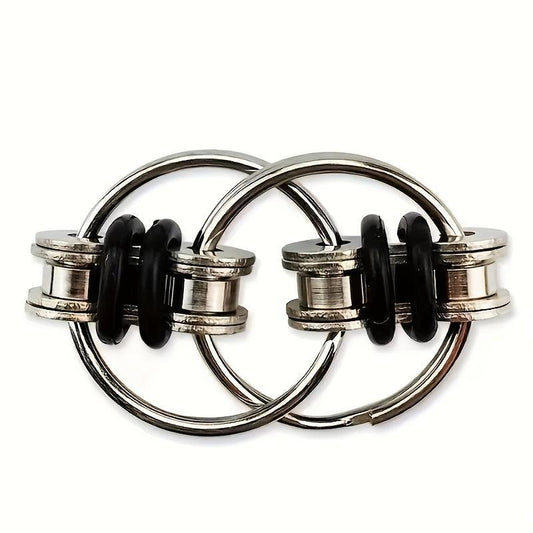 3Pcs Metal Chain Stress Relief Finger Toy Keychain