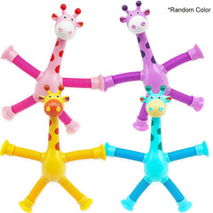 4 Pack Suction Cup Robot & Giraffe Toys For Kids Pop Tubes Road Trip Mini Telesc