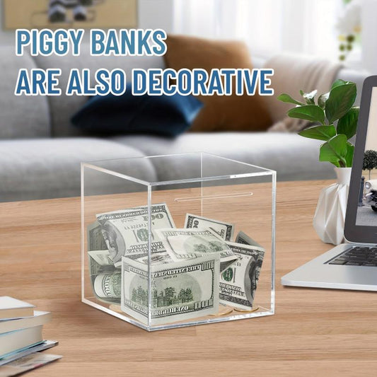 Clear Acrylic Piggy Bank for Adults