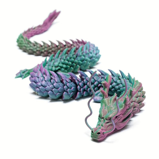 Handcrafted Red Copper 3D Dragon Toy God Dragon Joint Movable Ornament
