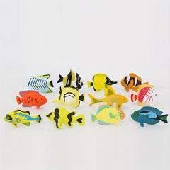 12 Pcs Mini Ocean Small Fish Soft Glue Toys Ocean Animal Model Combination