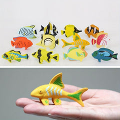 12 Pcs Mini Ocean Small Fish Soft Glue Toys Ocean Animal Model Combination