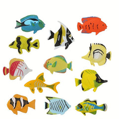 12 Pcs Mini Ocean Small Fish Soft Glue Toys Ocean Animal Model Combination
