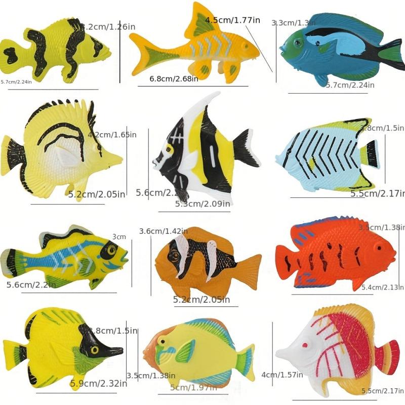 12 Pcs Mini Ocean Small Fish Soft Glue Toys Ocean Animal Model Combination