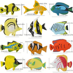 12 Pcs Mini Ocean Small Fish Soft Glue Toys Ocean Animal Model Combination