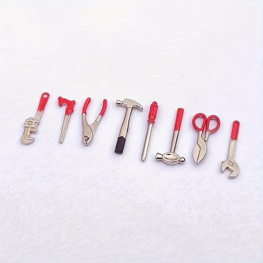 8 Pcs Mini Toolbox Metal Alloy Tool Set 1 12 Toy Repair House