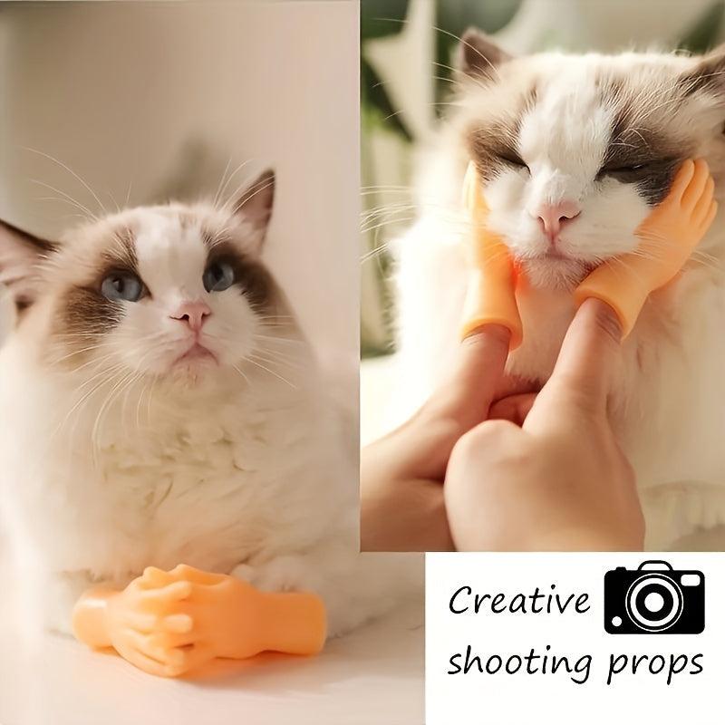 2 Mini Hand Finger Puppet Realistic Rubber Hand Figurine Toy Funny Performance
