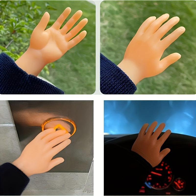 2 Mini Hand Finger Puppet Realistic Rubber Hand Figurine Toy Funny Performance