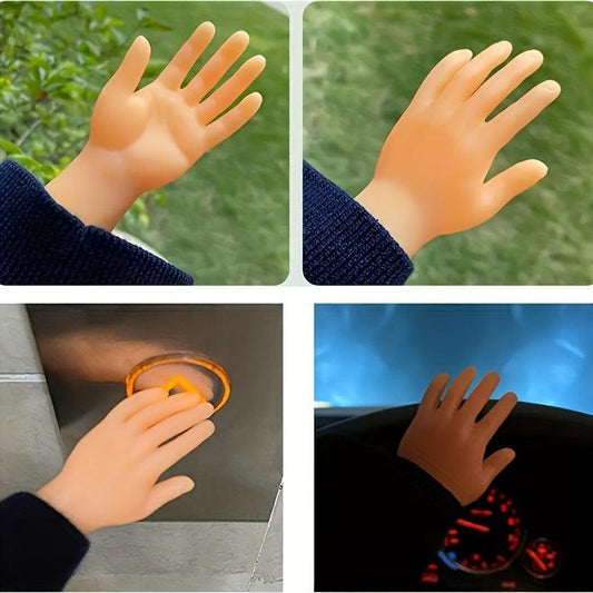 2 Mini Hand Finger Puppet Realistic Rubber Hand Figurine Toy Funny Performance