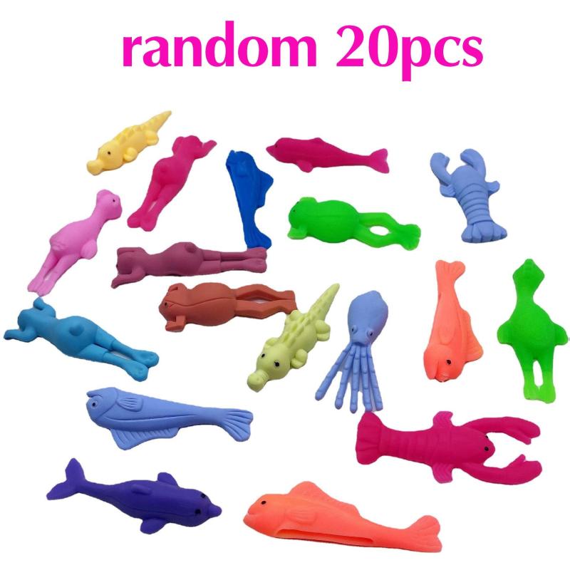 10pcs TPR Catapult Marine Animal Finger Slingshot Fun Toy