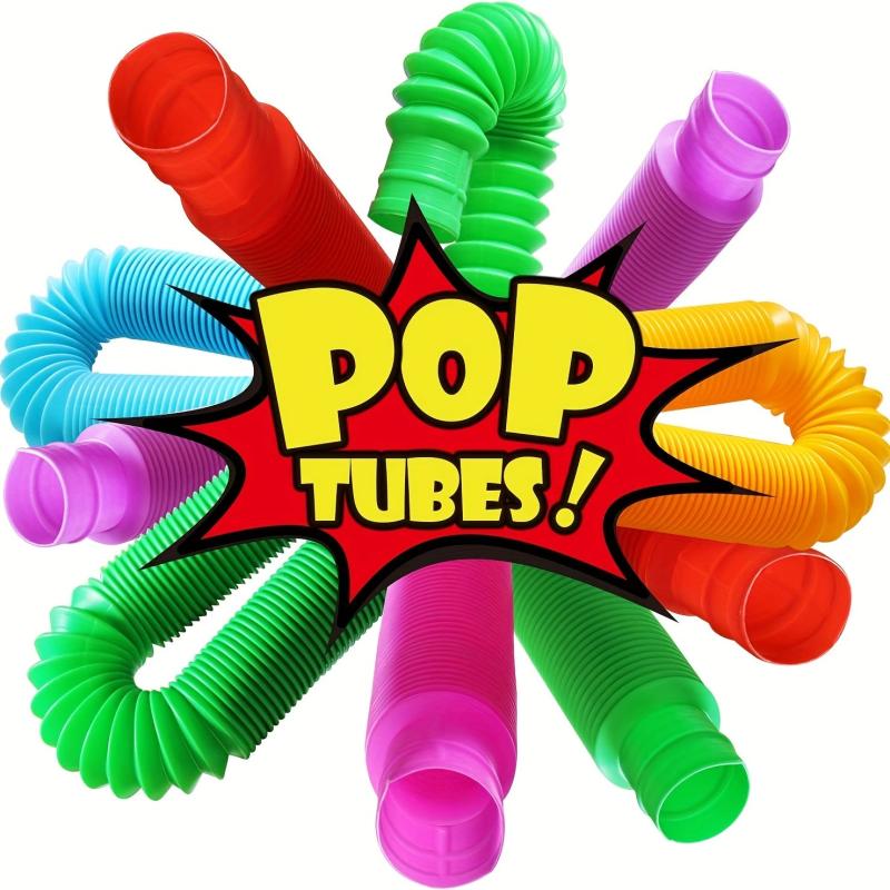 18pcs Sensory Fidget Pop Tubes for Kids Learning
