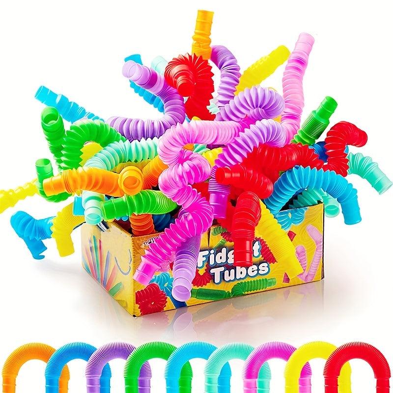 18pcs Sensory Fidget Pop Tubes for Kids Learning