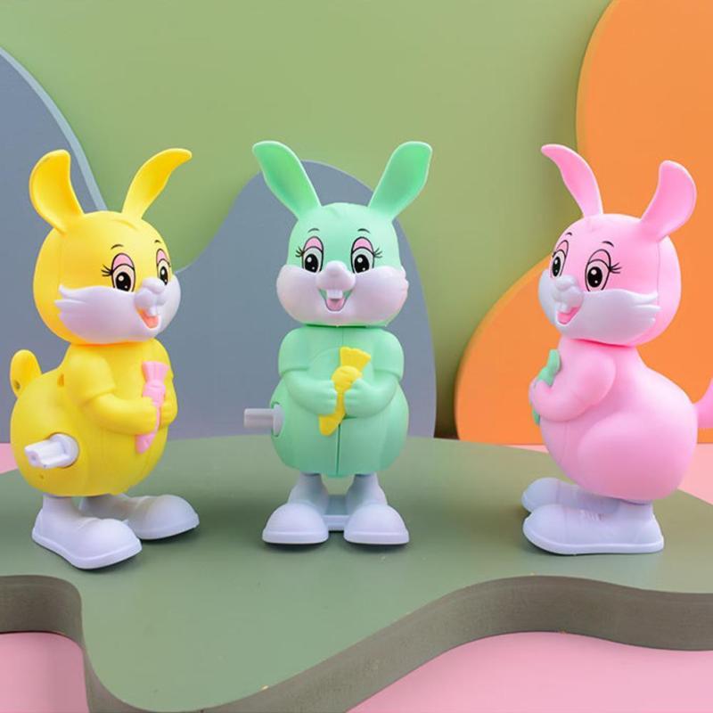 Spring Clockwork Bunny Toy Mini Rabbit Pull Back Jumping Rabbit Toy