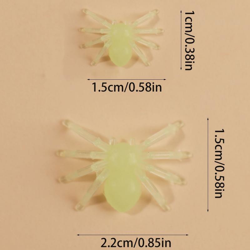 50pcs Glow Dark Halloween Spiders Plastic Toys Pranks Decoration