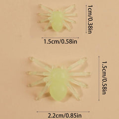 50pcs Glow Dark Halloween Spiders Plastic Toys Pranks Decoration