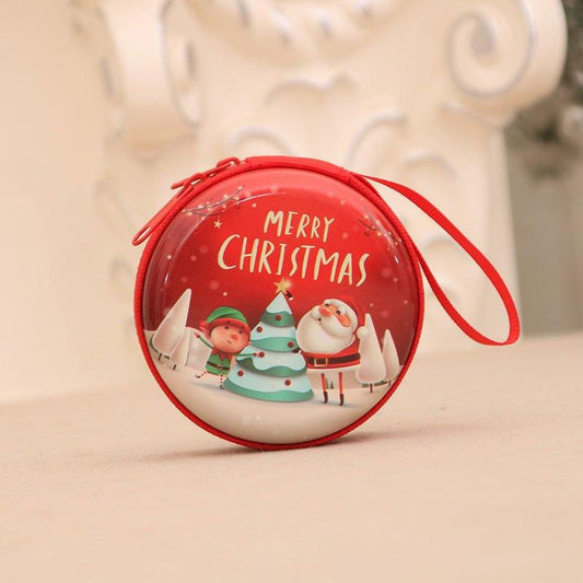 Christmas Iron Coin Purse for Kids with Small Tree Decoration