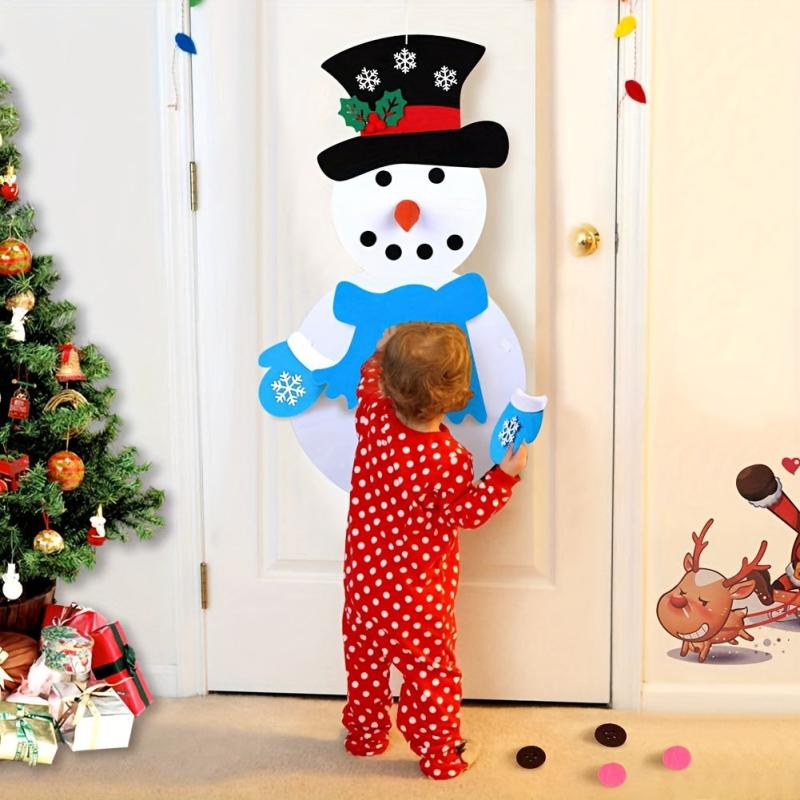 DIY Felt Christmas Snowman Game Set 20x39 Inch Decorations