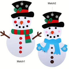 DIY Felt Christmas Snowman Game Set 20x39 Inch Decorations