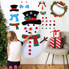 DIY Felt Christmas Snowman Game Set 20x39 Inch Decorations