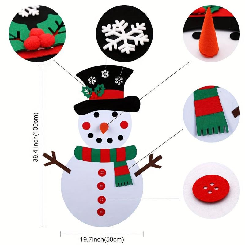 DIY Felt Christmas Snowman Game Set 20x39 Inch Decorations