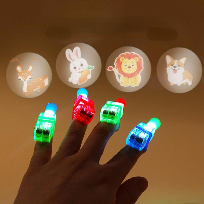 Cartoon Pattern Finger Projection Light Glow Toy LED Stall