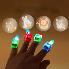 Cartoon Pattern Finger Projection Light Glow Toy LED Stall