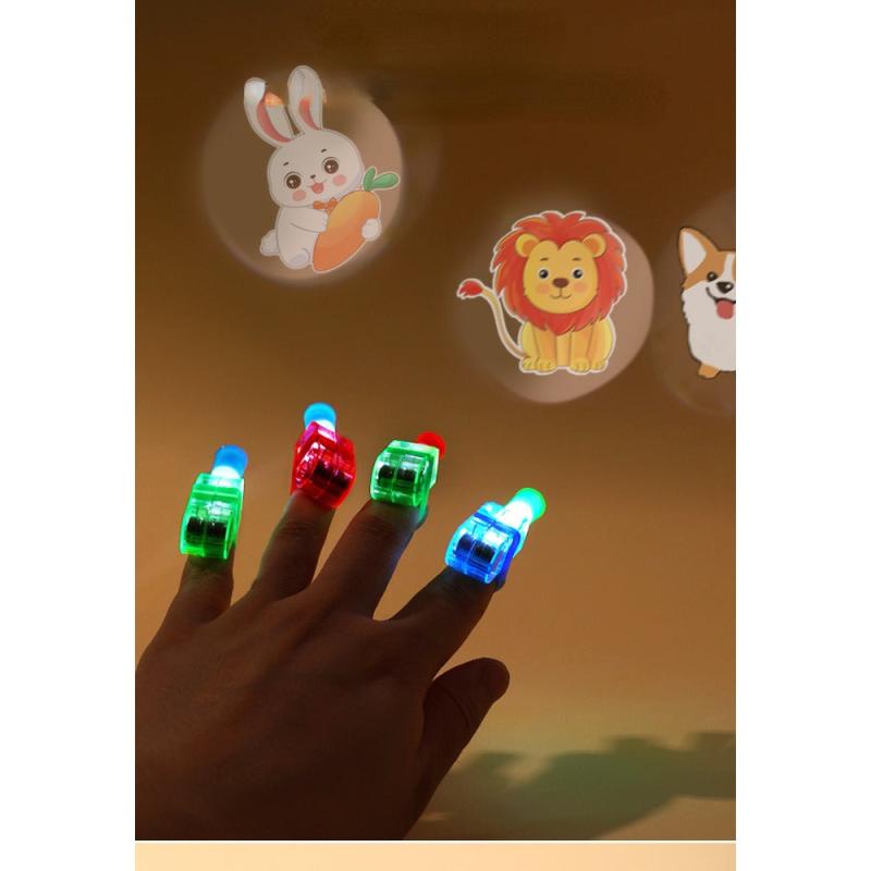 Cartoon Pattern Finger Projection Light Glow Toy LED Stall