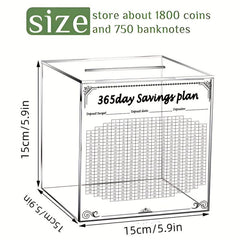 365 Days Savings Planner Money Bank For Adults Unbreakable Coin Change Money Box