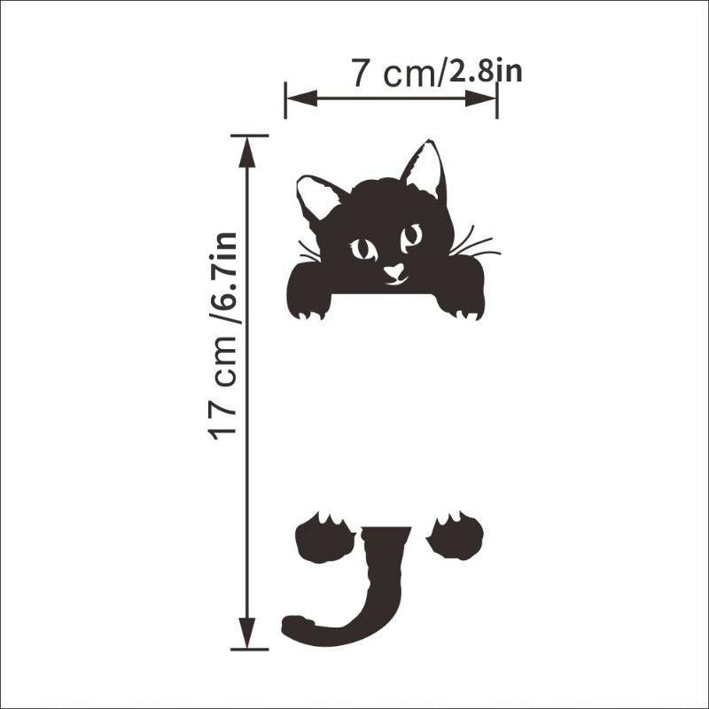 3D Kitten Switch Door Wall Sticker Removable