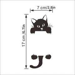 3D Kitten Switch Door Wall Sticker Removable