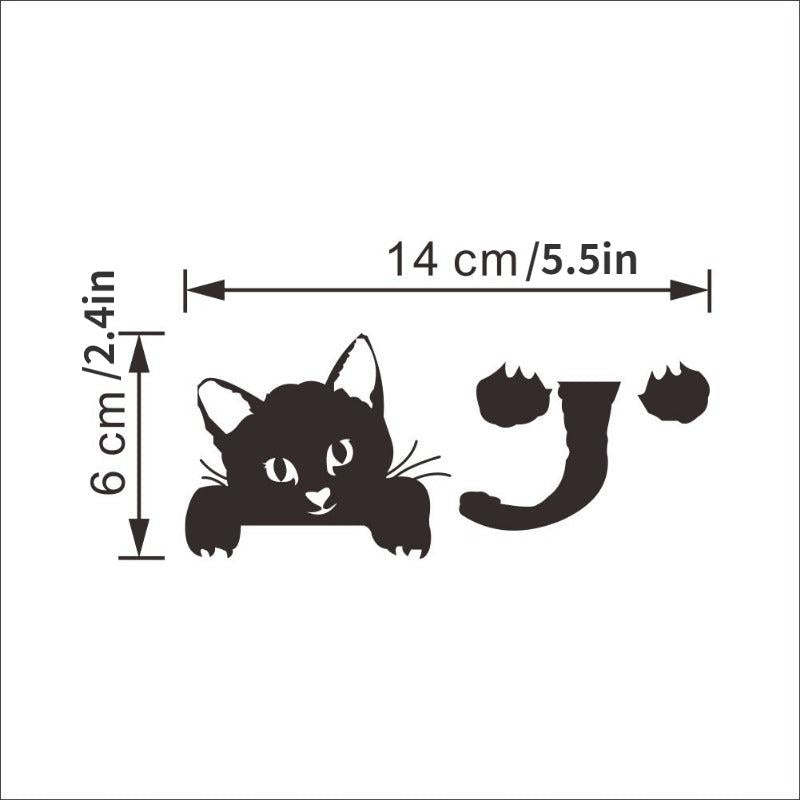 3D Kitten Switch Door Wall Sticker Removable