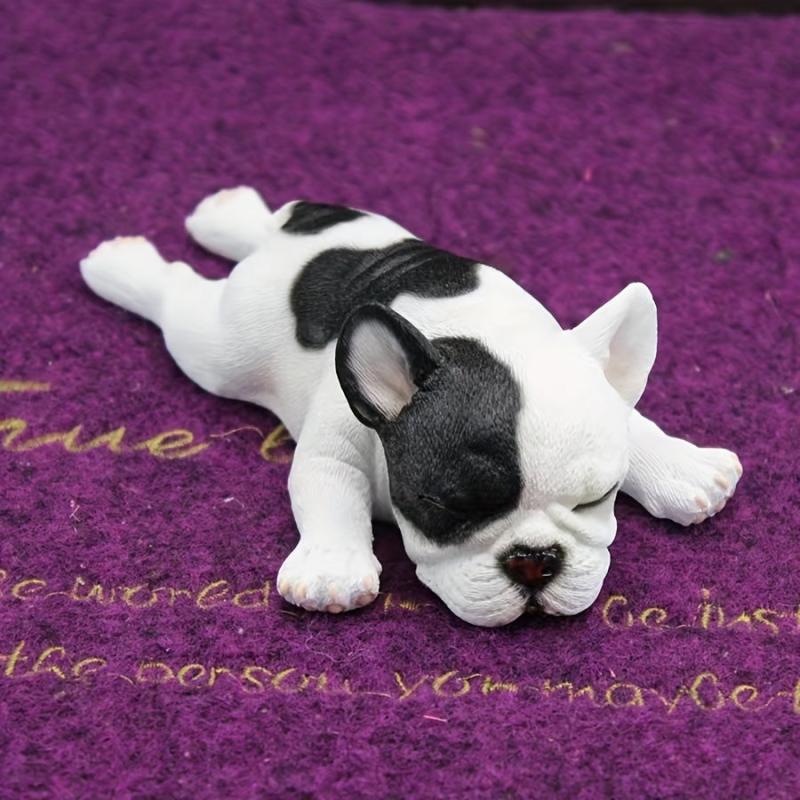 Resin Sleeping Pet Bulldog Auto Dashboard Ornaments for Car Decoration