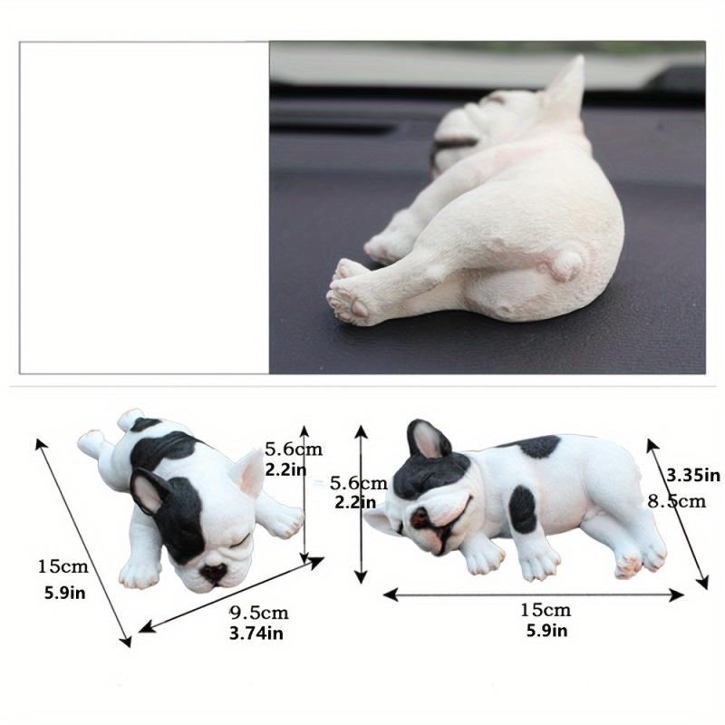 Resin Sleeping Pet Bulldog Auto Dashboard Ornaments for Car Decoration