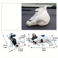 Resin Sleeping Pet Bulldog Auto Dashboard Ornaments for Car Decoration