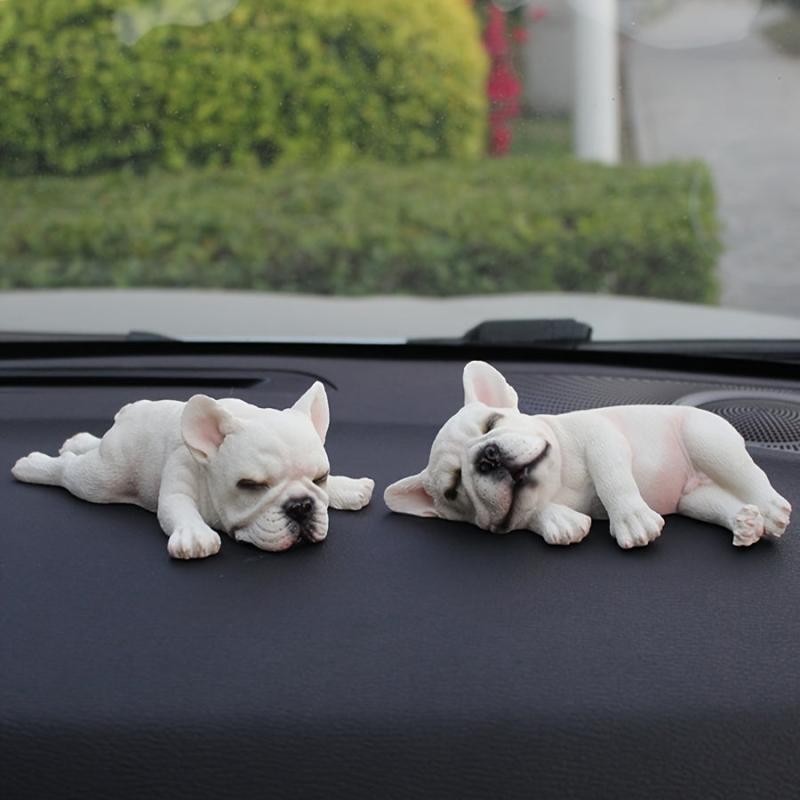 Resin Sleeping Pet Bulldog Auto Dashboard Ornaments for Car Decoration