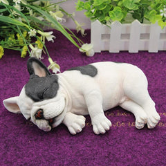 Resin Sleeping Pet Bulldog Auto Dashboard Ornaments for Car Decoration