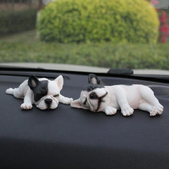 Resin Sleeping Pet Bulldog Auto Dashboard Ornaments for Car Decoration