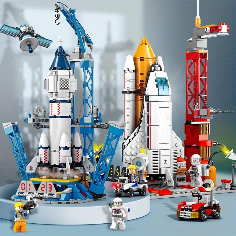 Aerospace Port Model Space Shuttle Rocket Launch Center Building Blocks