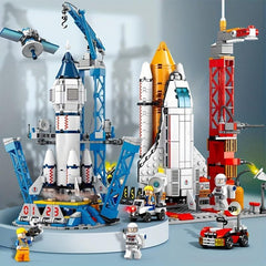 Aerospace Port Model Space Shuttle Rocket Launch Center Building Blocks