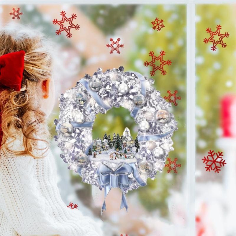 Christmas Decor Sticker Santa Claus Garland Wall Poster Window Decoration Paste