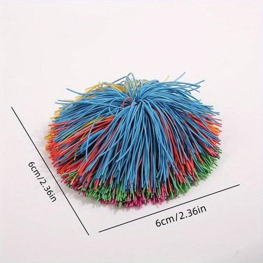 4pcs Sensory Decompression Rubber Band Wool Ball Rubber Ball